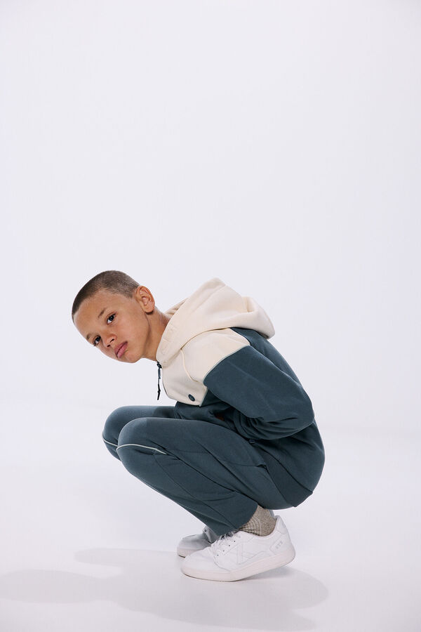 Springfield Kids Sudadera abierta color block ni&ntilde;o azul