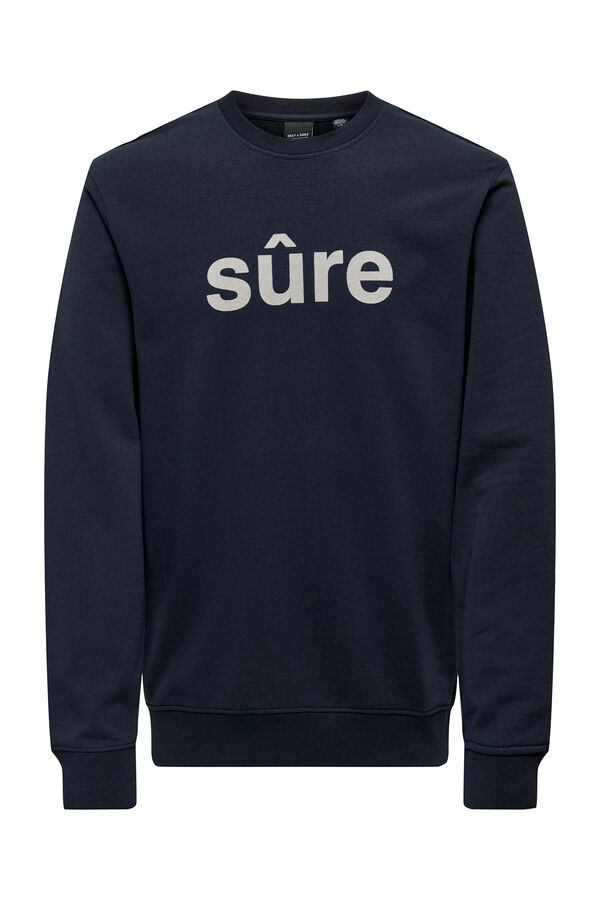 Only & Sons Sweatshirt b&aacute;sica com corte padr&atilde;o preto