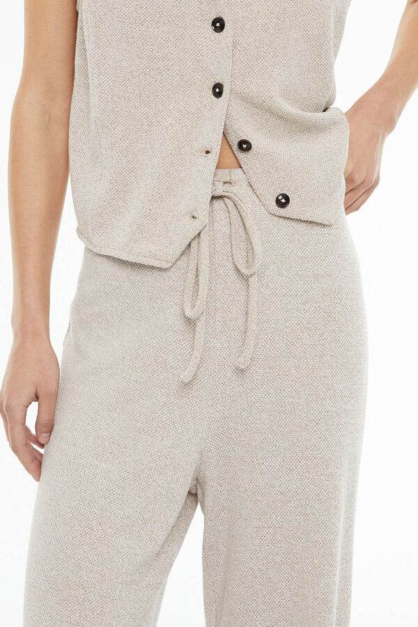 System Action Pantalón recto ancho marfil