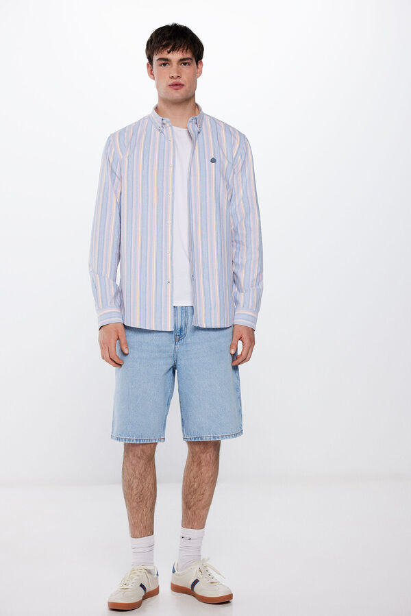 Springfield Camisa polo oxford riscas rosa