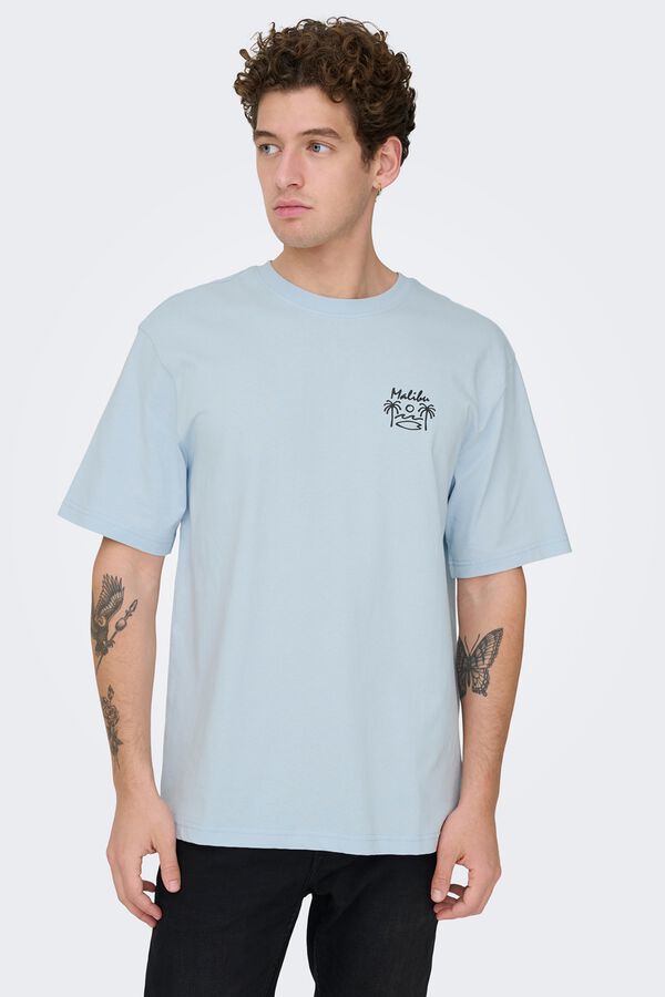 Only & Sons T-shirt de manga curta azul