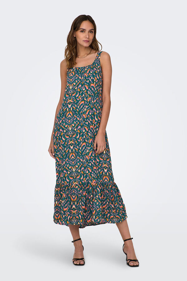 Only Vestido largo sin mangas verde