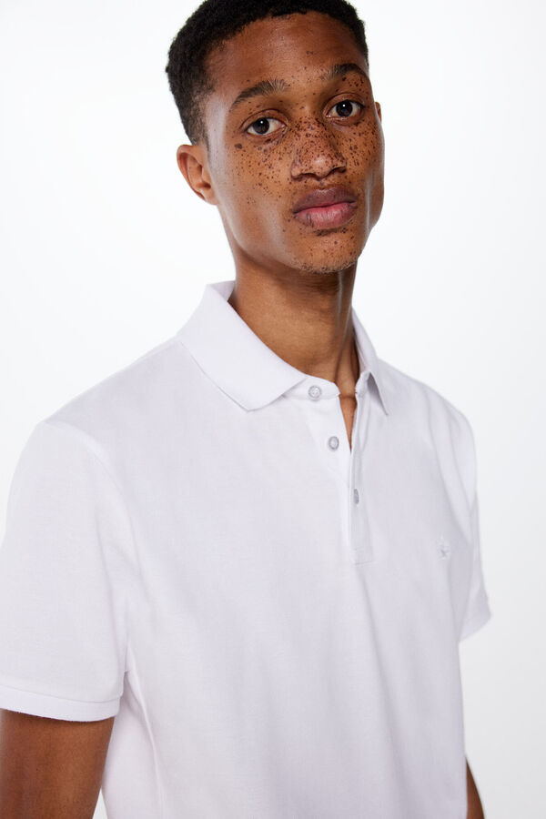Springfield Polo piqu&eacute; slim fit blanco