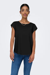 Only Camiseta regular fit manga corta negro