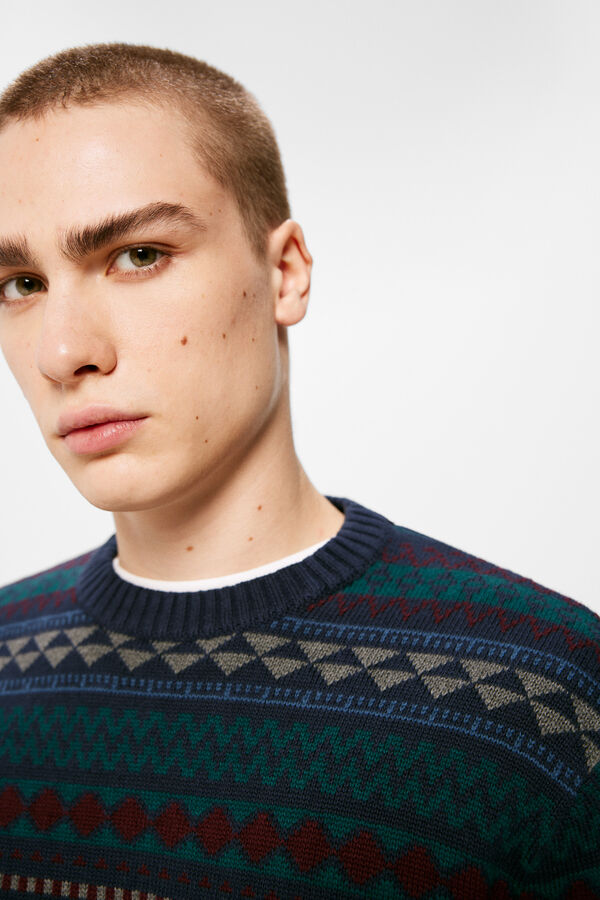 Springfield Jersey fantas&iacute;a jacquard azul