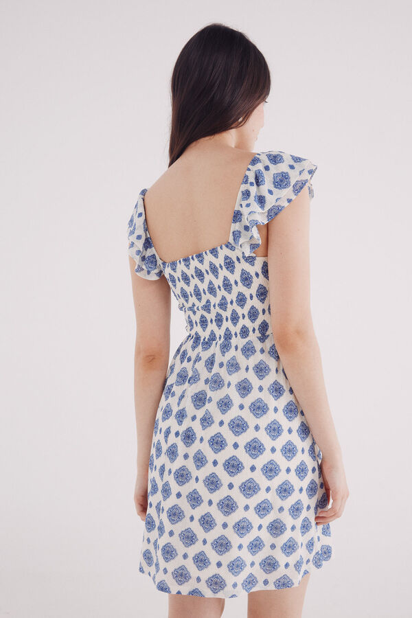 Springfield Vestido curto com estampado geom&eacute;trica azul