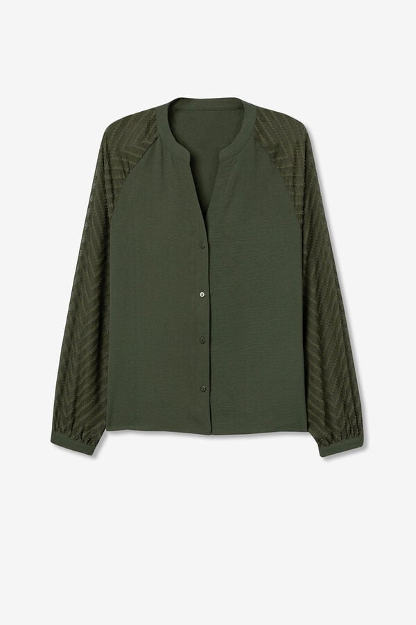 Tiffosi Blusa Plumeti Efeito Enrugado verde