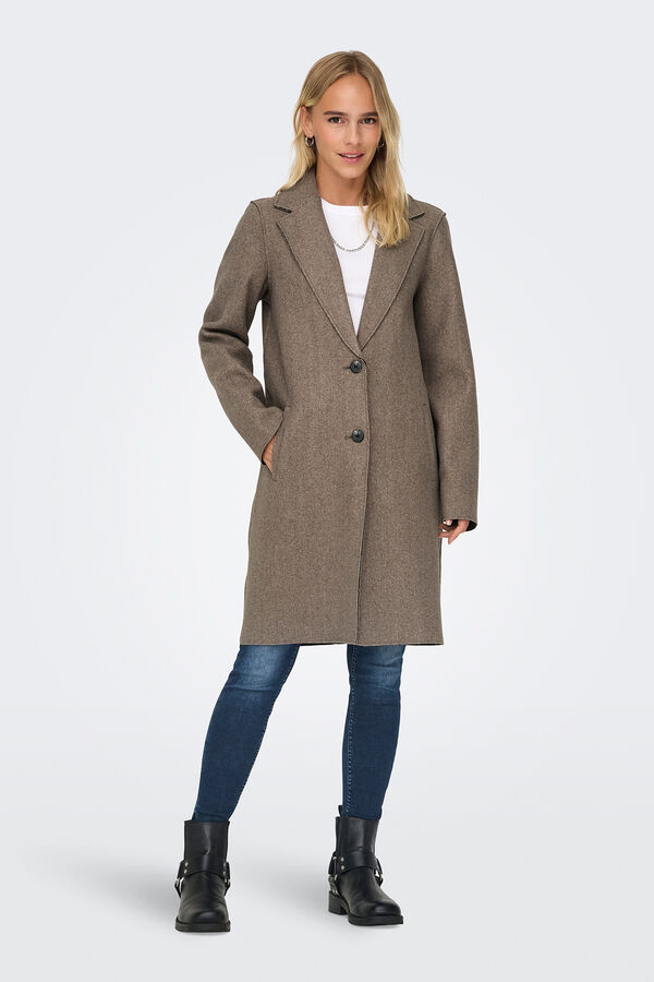 Only sobretudo de tecido midi  cru