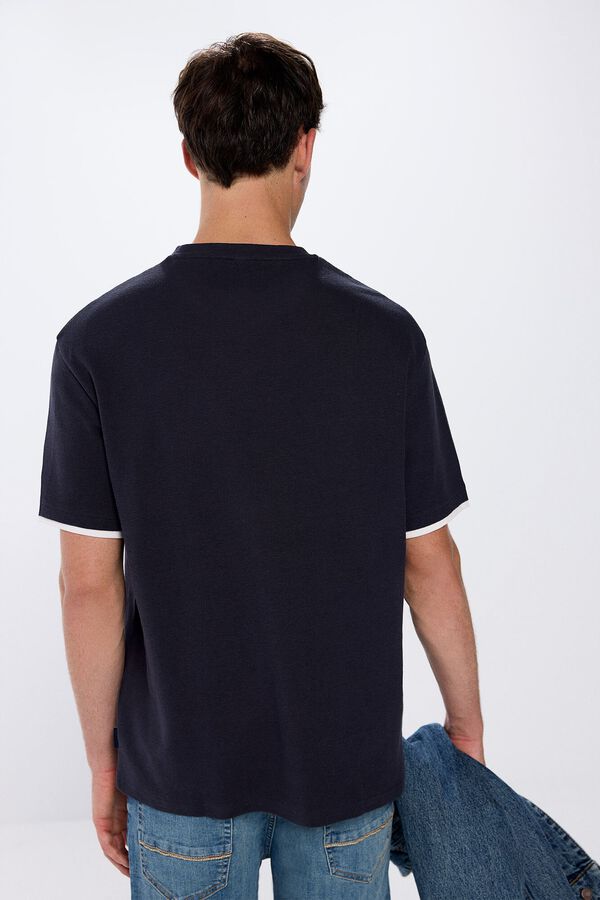 Springfield Camiseta cuello doble azul