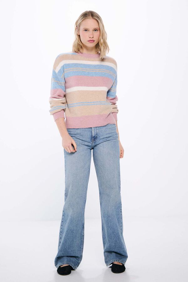 Springfield Jersey rayas color block rosa