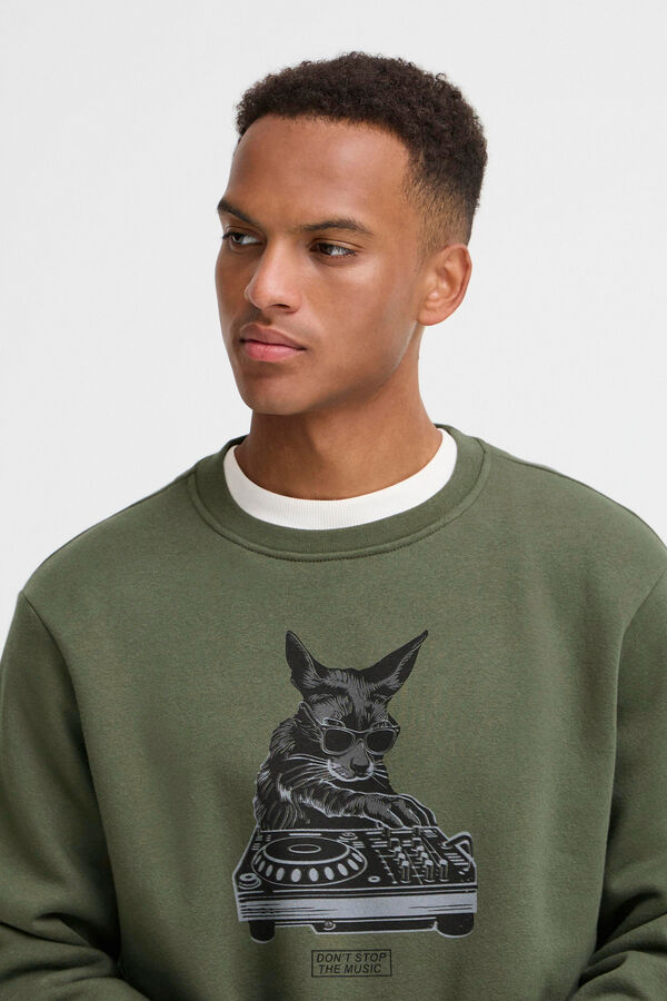 Blend Sweatshirt com gola redonda verde