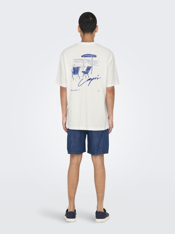 Only & Sons Camiseta manga curta estampada branco