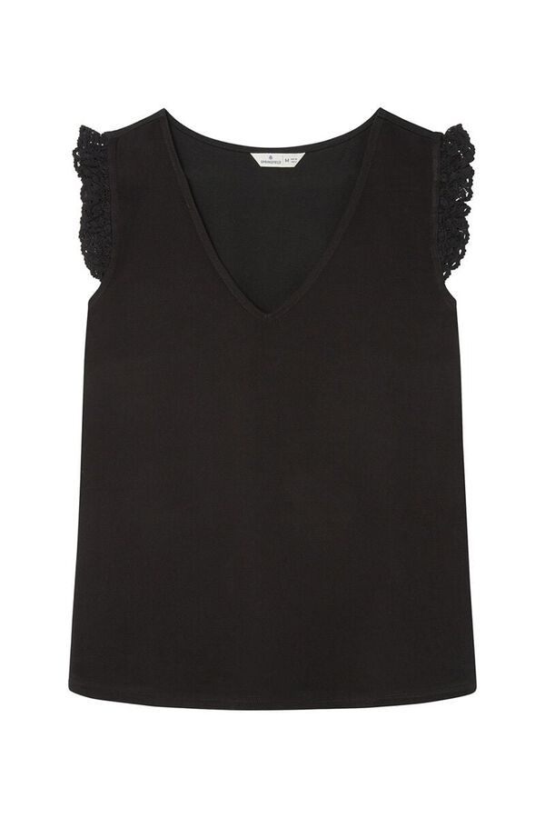 Springfield Camiseta Pico Volante Lace negro