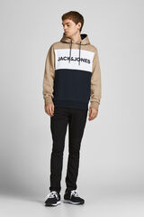 Jack & Jones Sudadera logo color block beige