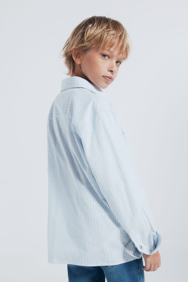 Springfield Kids Camisa raya fina azul ni&ntilde;o azul