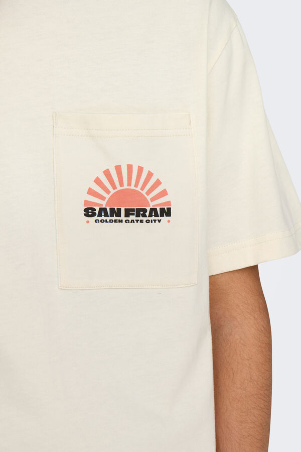 Only & Sons Camiseta manga corta bolsillo blanco