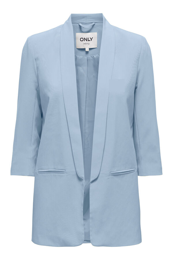 Only Blazer manga 3/4 con solapas azul