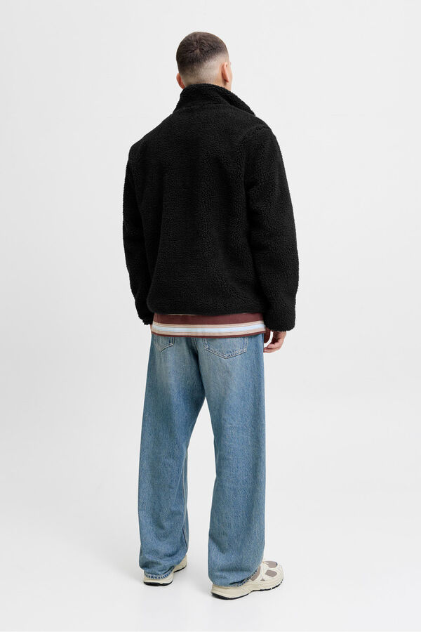 Jack & Jones Casaco de pel&uacute;cia preto