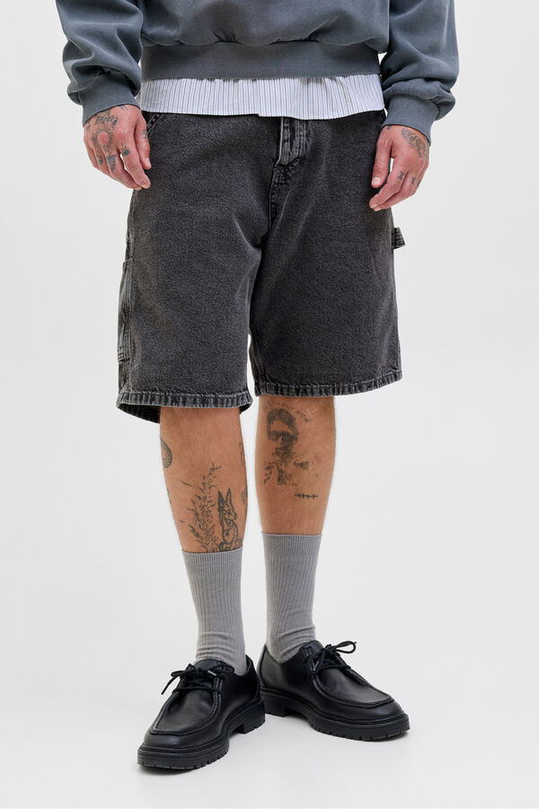 Jack & Jones Bermuda denim baggy fit gris