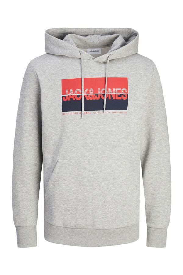 Jack & Jones PLUS Sudadera capucha est&aacute;ndar fit Plus gris