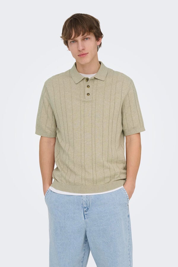Only & Sons Polo de malha manga curta verde