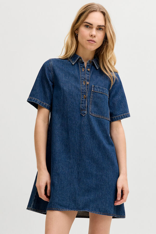 Jack & Jones Vestido denim curto azul