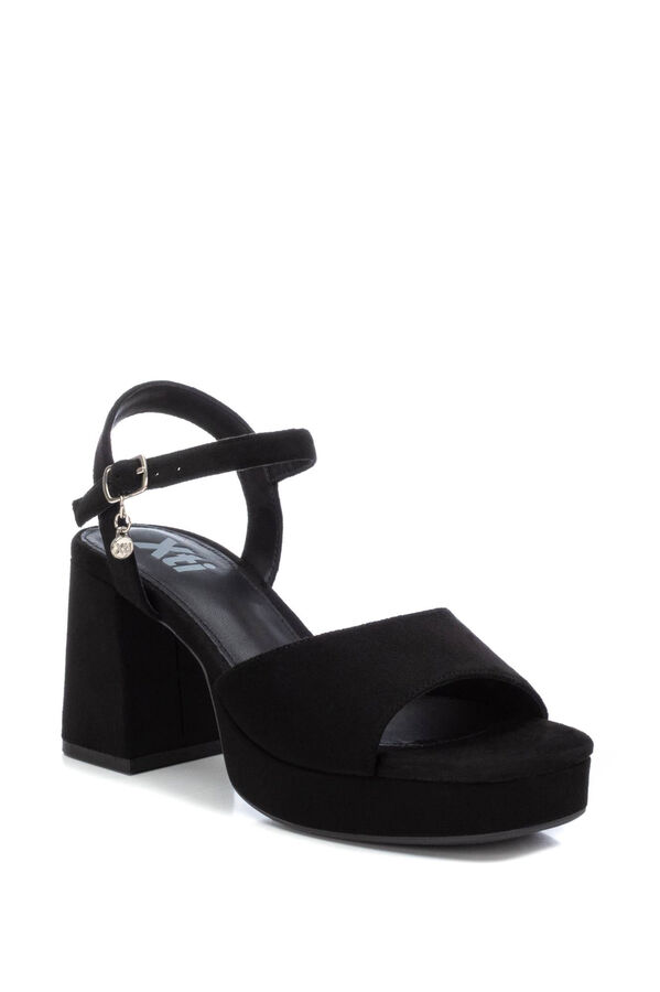 XTI sandalia de mujer antelina negro
