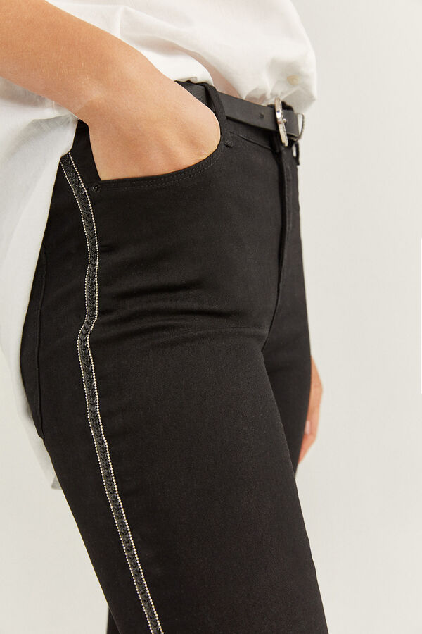 Springfield Jeans Cinta Lateral negro