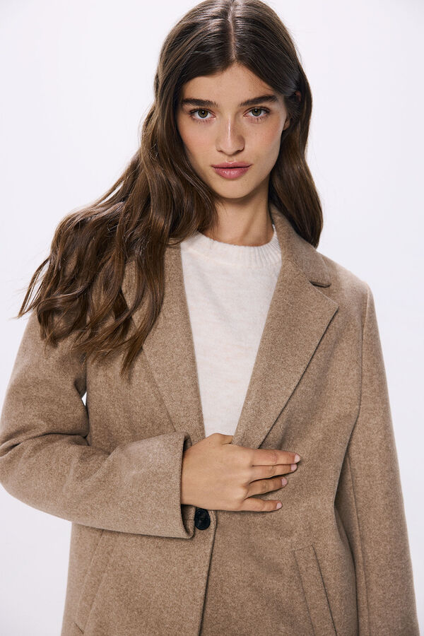 Springfield Abrigo recto solapa nude