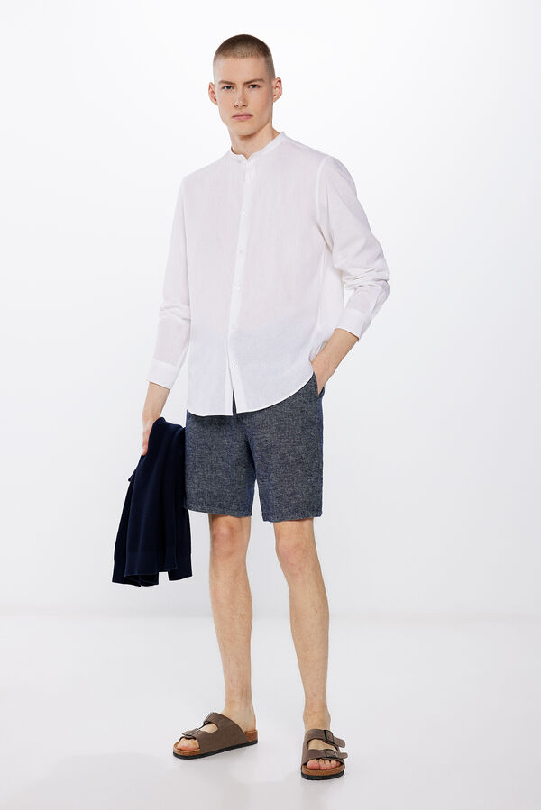 Springfield Bermuda linho leve azul