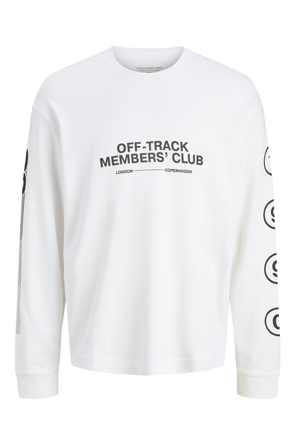 Jack & Jones Camiseta loose fit mangas largas blanco