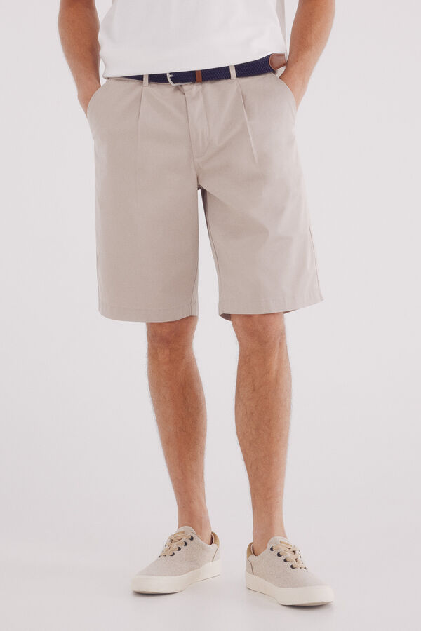 Springfield Bermuda algodón wide fit beige