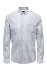 Only & Sons Camisa de manga comprida Oxford &agrave;s riscas azul