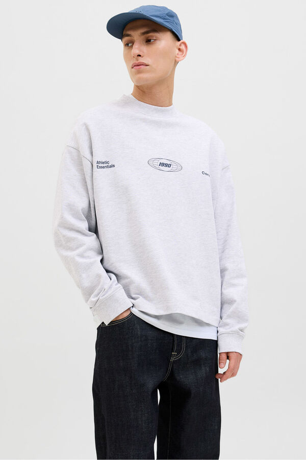 Jack & Jones sweatshirt cropped com itens essenciais para atletismo branco