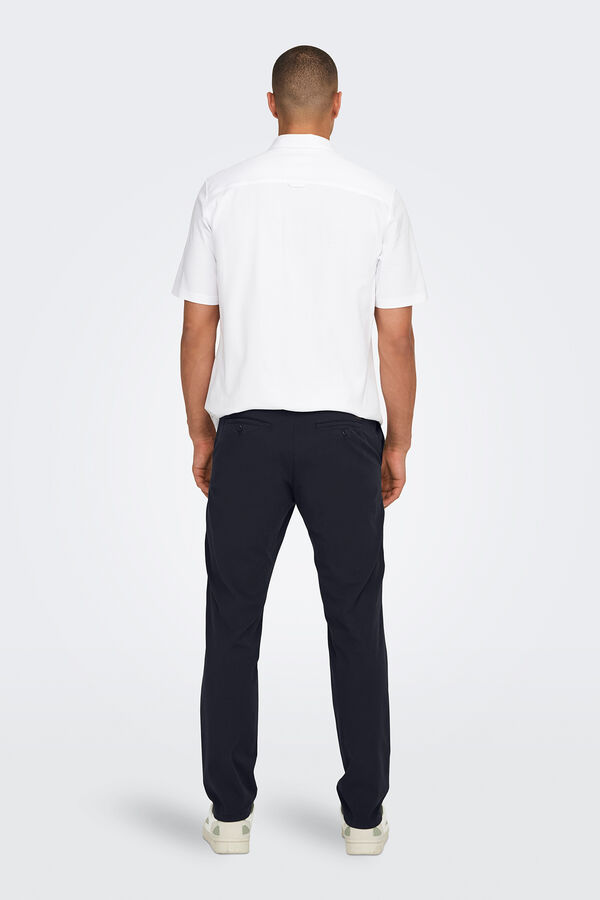 Only & Sons Pantalón de hombre regular fit con cierre de botón y cremallera azul