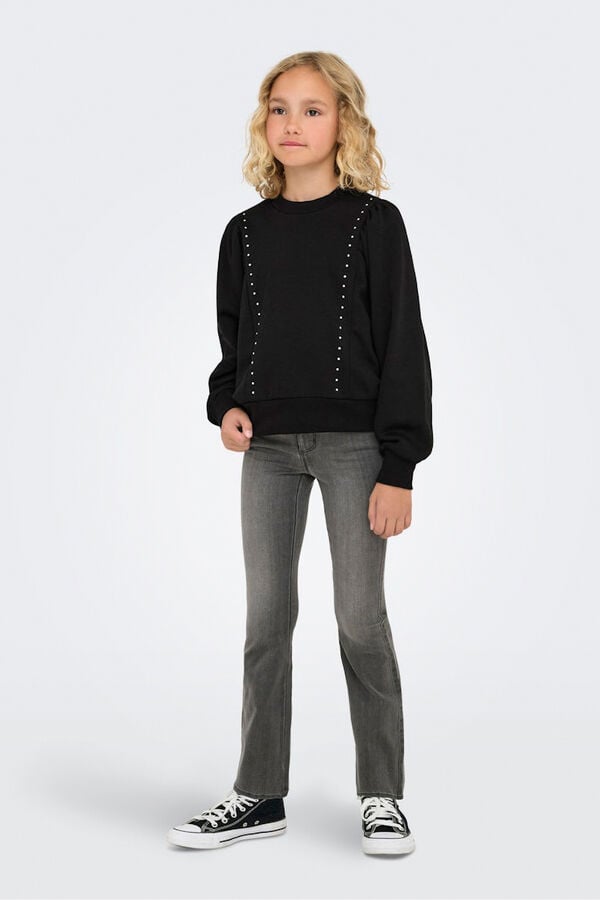 Only Girls Sweatshirt com brilhantes preto
