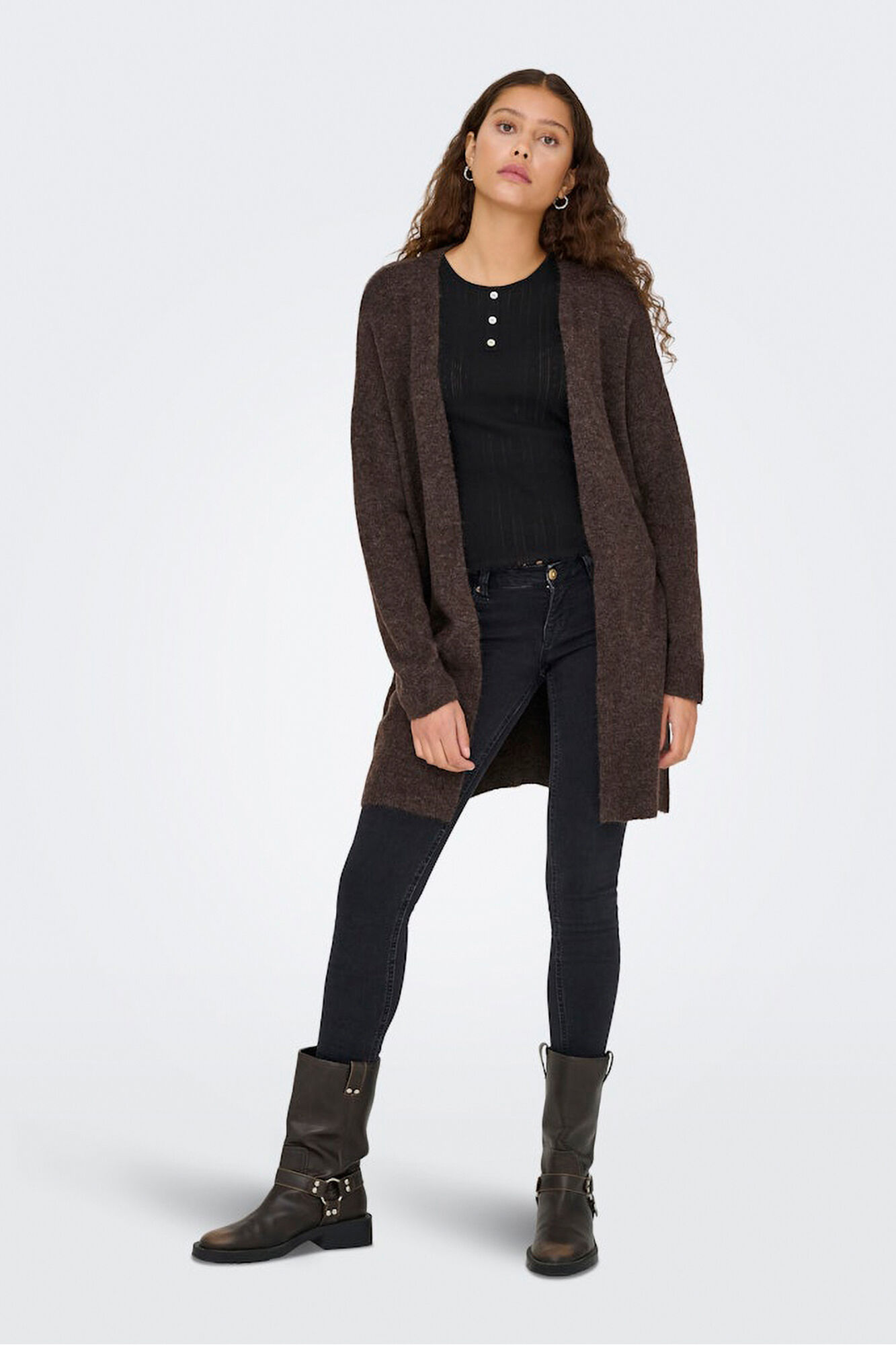 Only Casaco de malha midi aberto