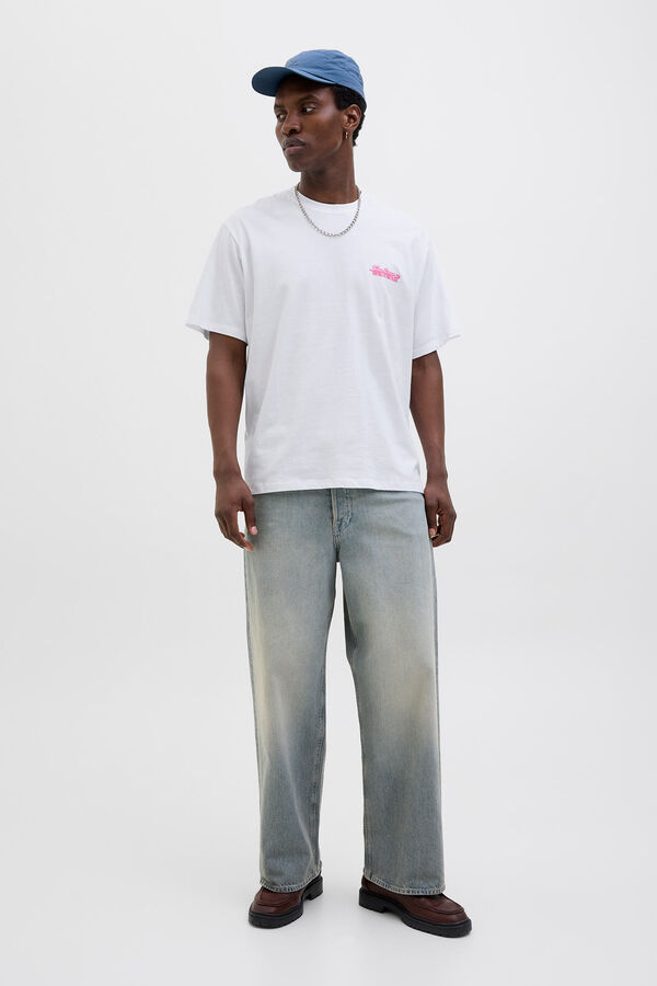 Jack & Jones Camiseta loose fit marfil