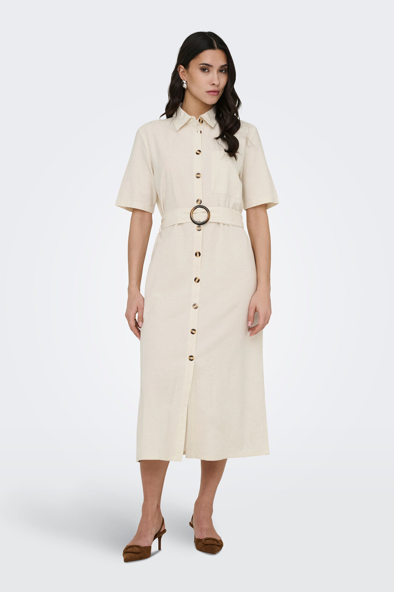 JDY Vestido midi camiseiro