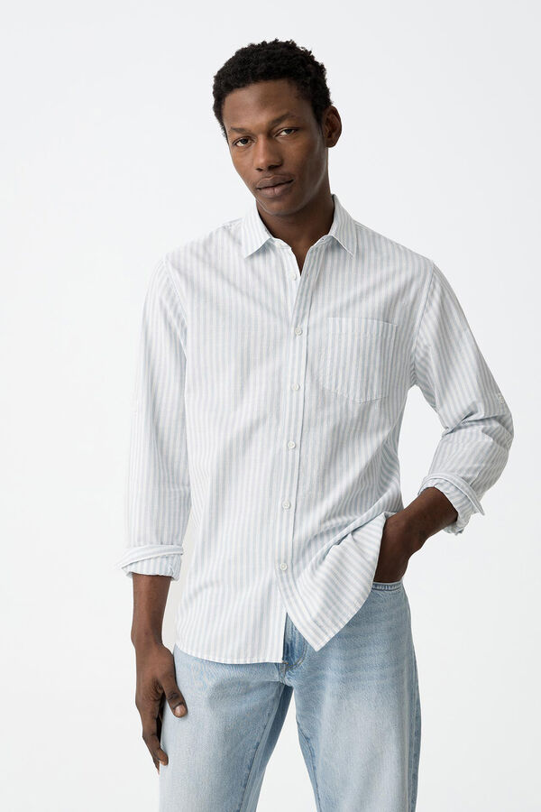 Tiffosi Camisa regular fit Oxford a rayas azul