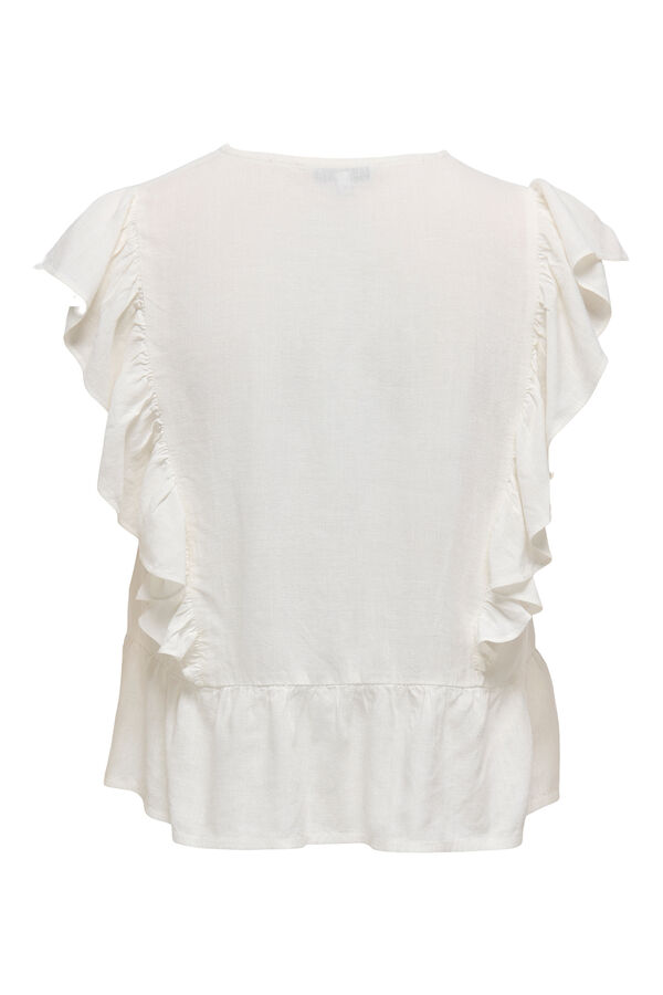 Only Blusa regular fit de lino blanco