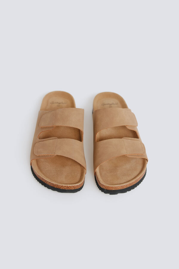 Springfield Sandalia velcro doble tira marr&oacute;n