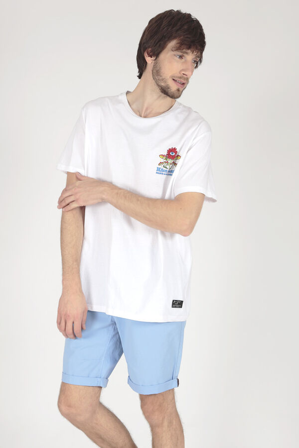 Brave Soul Camiseta estampada en espalda blanco