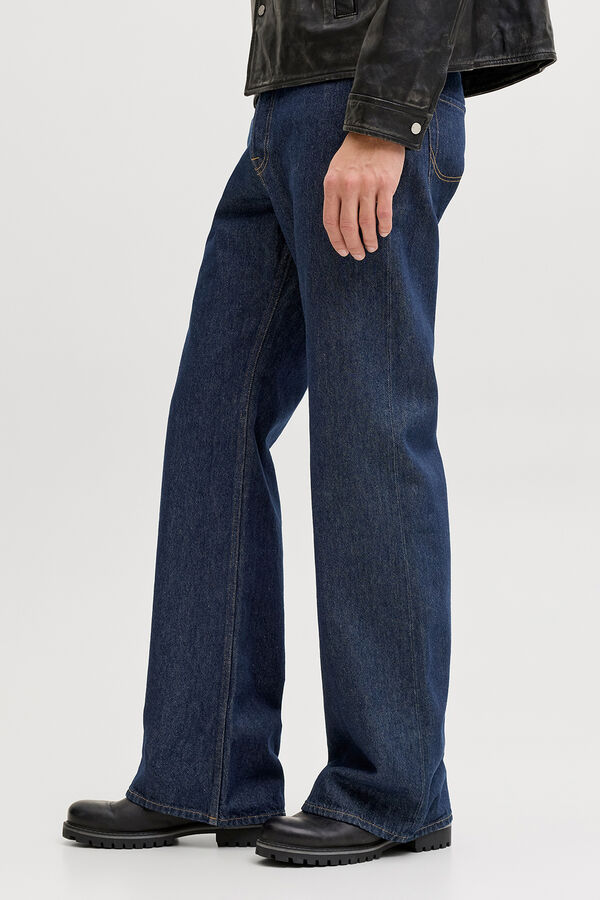 Jack & Jones Jeans flare cintura alta em algod&atilde;o azul