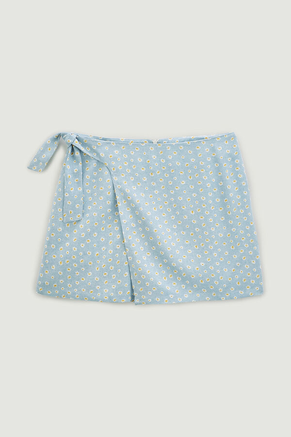 Pimkie Falda pantal&oacute;n con cintur&oacute;n para anudar estampado