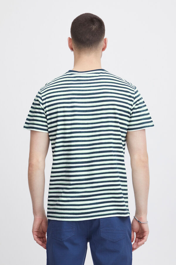 Blend Camiseta Manga Corta Rayas azul