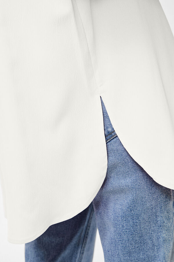 Pieces Camisa longa oversized branco