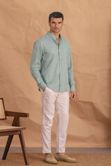 Celopman Camisa estruturada com gola Mao verde