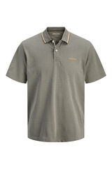 Jack & Jones PLUS Polo piqu&eacute; algod&oacute;n gris