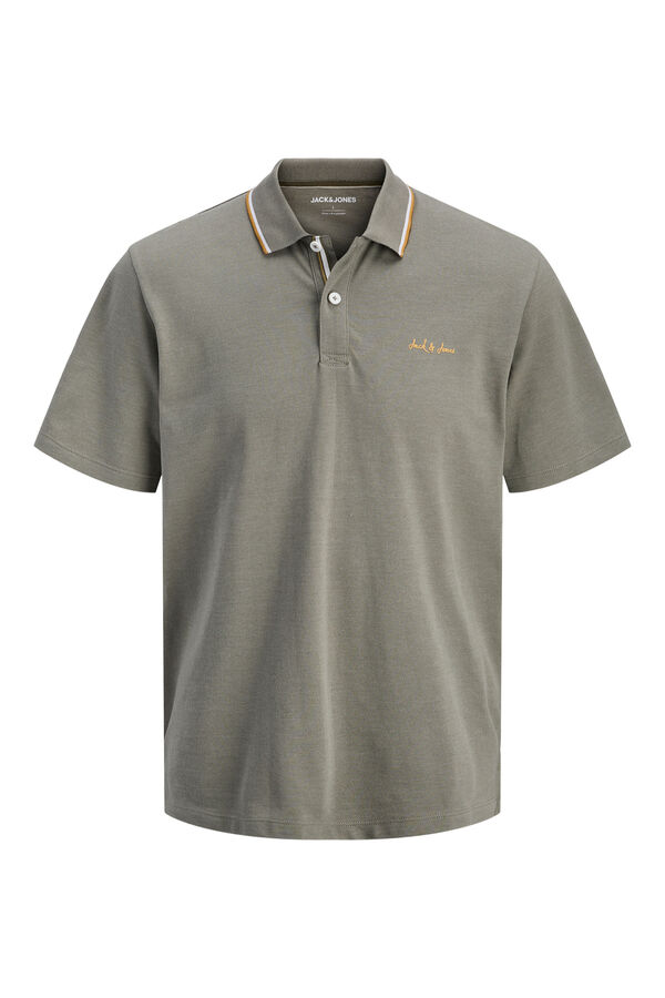 Jack & Jones PLUS Polo piqu&eacute; algod&oacute;n gris